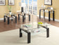 Dyer Tempered Glass Sofa Table with Shelf Black