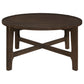 Cota Round Solid Wood Coffee Table Dark Brown