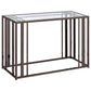 Adri Glass Top Entryway Console Table Black Nickel