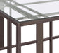 Adri Glass Top Entryway Console Table Black Nickel
