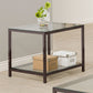 Trini End Table with Glass Shelf Black Nickel