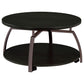 Dacre Round Coffee Table Dark Grey and Black Nickel