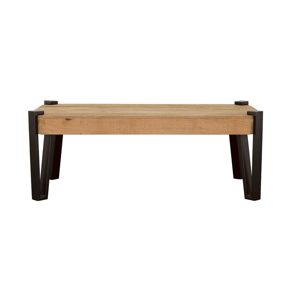 Winston Wooden Rectangular Top Coffee Table Natural and Matte Black