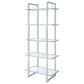 Hartford Glass Shelf Bookcase Chrome