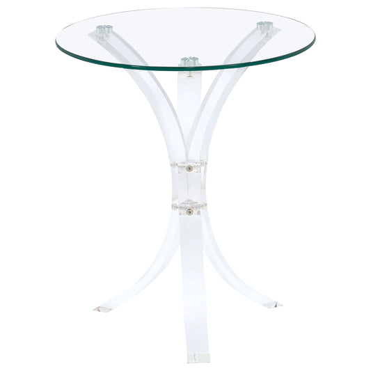 Laning Round Accent Table Clear