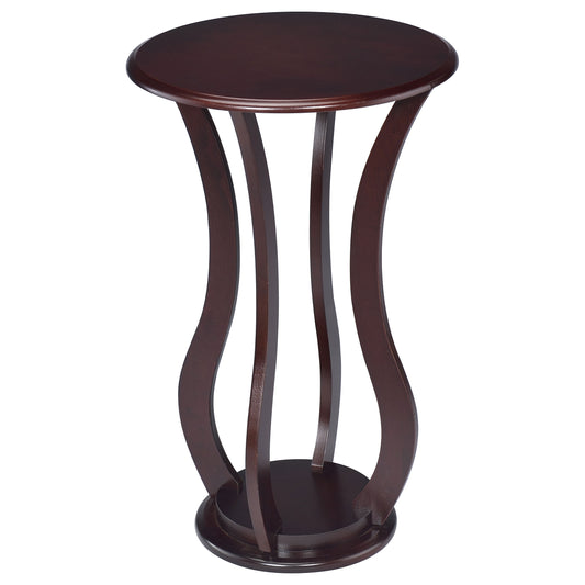 Elton Round Wood Top Accent Side Table Cherry