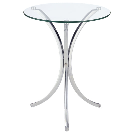 Edgar Round Glass Top Accent Side Table Chrome