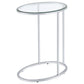 Kyle Oval Snack Table Chrome and Clear