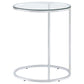 Kyle Oval Snack Table Chrome and Clear