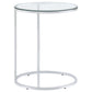 Kyle Oval Snack Table Chrome and Clear