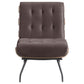 Aloma Armless Tufted Accent Chair Dark Brown