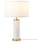 Lucius Drum Shade Bedside Table Lamp White and Gold