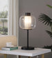 Ingrid Glass Shade Bedside Table Lamp Black