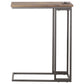 Rudy Snack Table with Power Outlet Gunmetal and Antique Brown