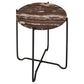 Latifa Round Accent Table with Marble Top Red and Black