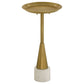Alpine Round Metal Side Table White and Gold
