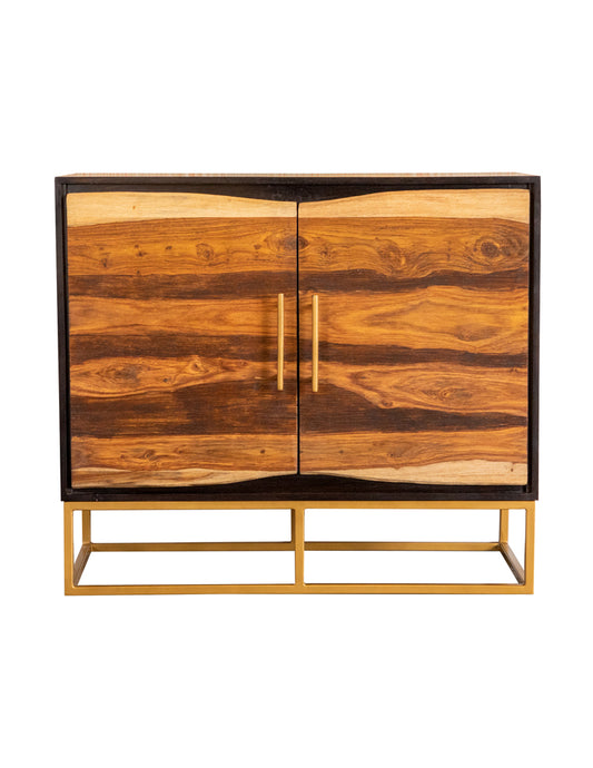 Zara 2-door 40" Wood Accent Storage Cabinet Black Walnut