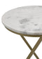 Malthe Round Accent Table with Marble Top White and Antique Gold