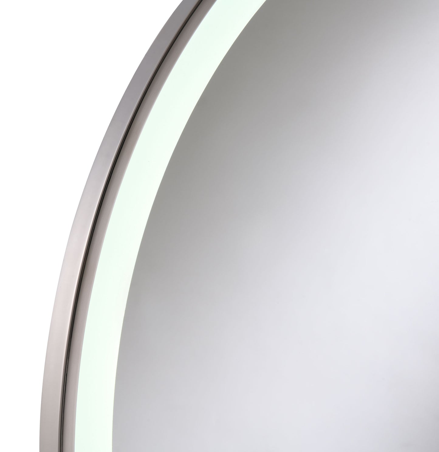 Jocelyn Round Table Top LED Vanity Mirror White Marble Base Chrome Frame