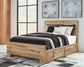 Hyanna Queen Panel Bed with Storage with Mirrored Dresser, Chest and 2 Nightstands